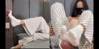 白袜子给吸爽了在足交